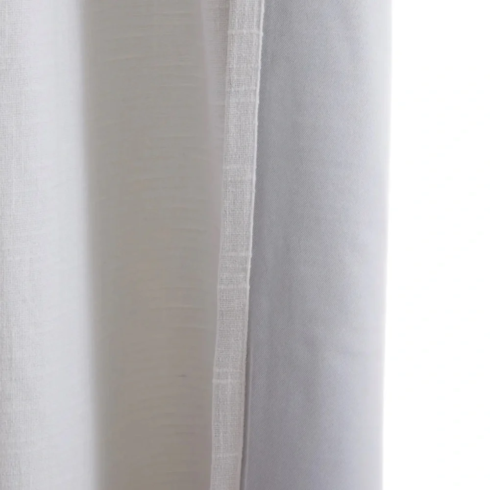 NWOT QUINCE 48x108 Cotton Slub Room Darkening Curtain White 8520